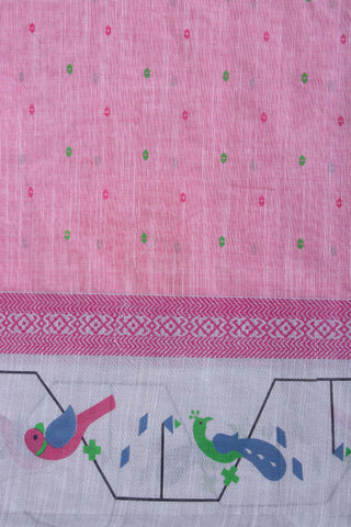 Kanchi cotton printed saree with texture