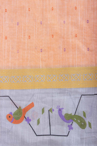 Kanchi cotton printed saree with texture