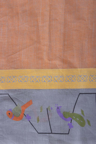 Kanchi cotton printed saree with texture