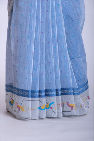 Kanchi cotton printed saree with texture