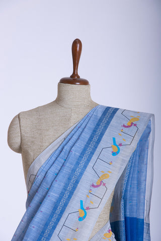 Kanchi cotton printed saree with texture