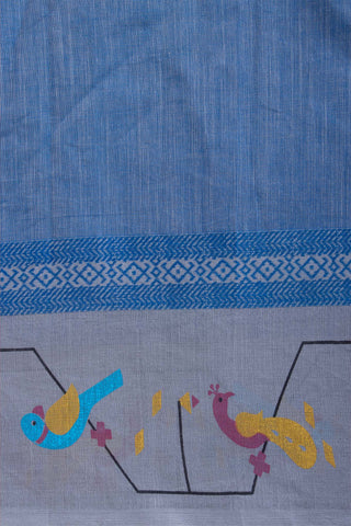 Kanchi cotton printed saree with texture