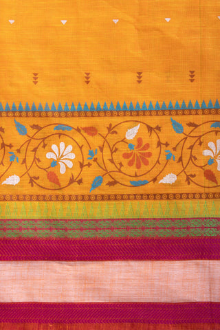 Orange Color Kanchi Cotton Print Saree