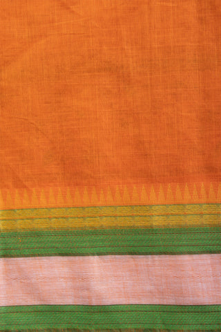 Orange Color Kanchi Cotton Print Saree