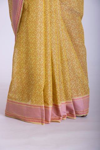 Kanchi cotton saree with allover mango and flower print