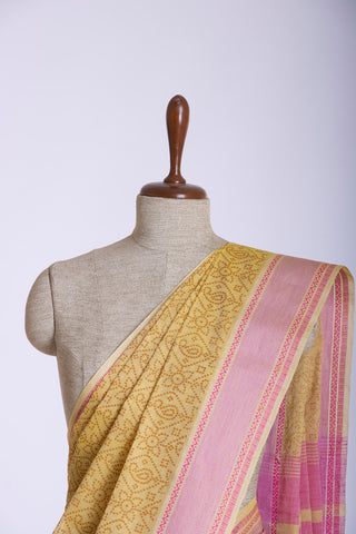 Kanchi cotton saree with allover mango and flower print