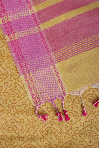 Purple Color Kanchi Cotton Floral Mango Printed Saree