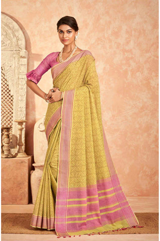 Kanchi cotton saree with allover mango and flower print