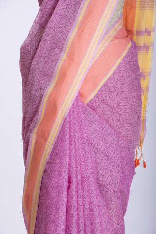 Kanchi cotton saree with allover mango and flower print