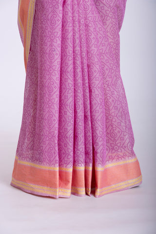 Kanchi cotton saree with allover mango and flower print