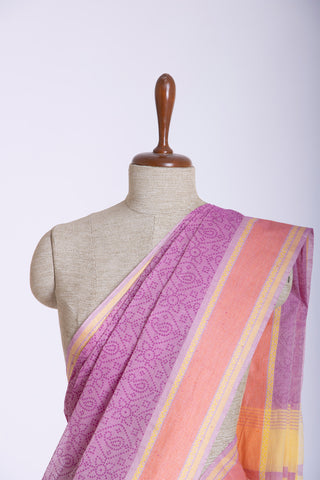 Kanchi cotton saree with allover mango and flower print