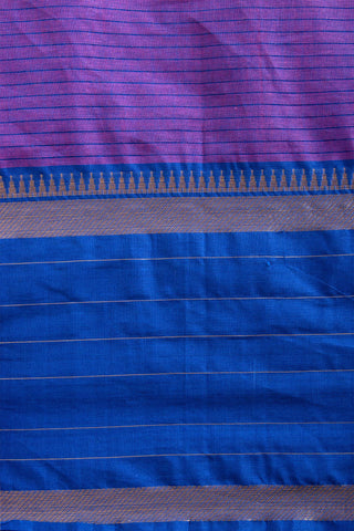 Kanchi cotton saree in small flower print with small checks weaving