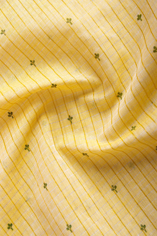 Kanchi cotton saree in small flower print with small checks weaving