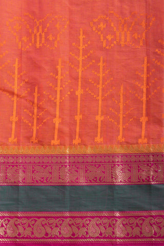 Kanchi cotton saree in butterfly print with texture