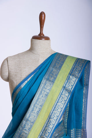 Kanchi cotton saree in butterfly print with texture