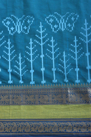 Kanchi cotton saree in butterfly print with texture