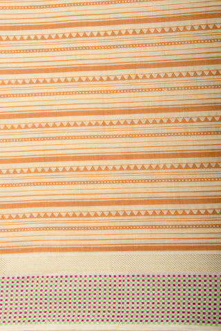 Mangalagiri cotton saree with  horizontal stripes