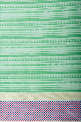 Mangalagiri cotton saree with  horizontal stripes