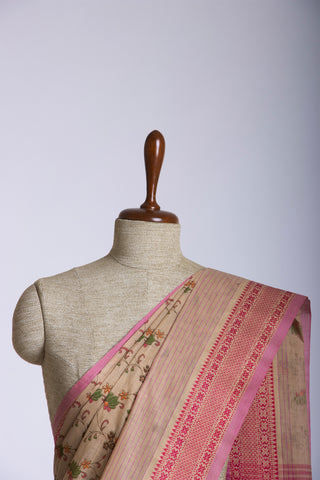 Mangalagiri cotton saree with print