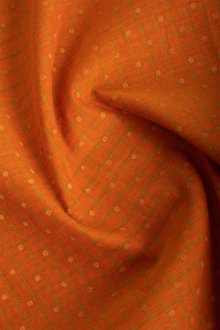 Mangalagiri cotton saree with small chacks with green color print