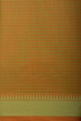 Mangalagiri cotton saree with small chacks with green color print