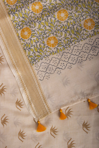 Mangalagiri cotton with floral print saree