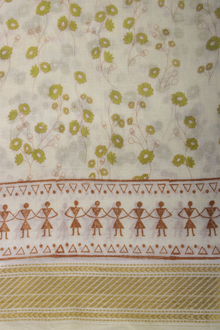 Mangalagiri cotton saree with branches and flower print