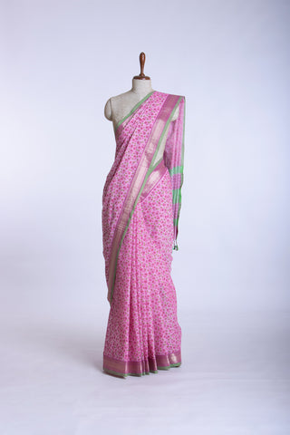 Mangalagiri cotton saree with allover flower print saree