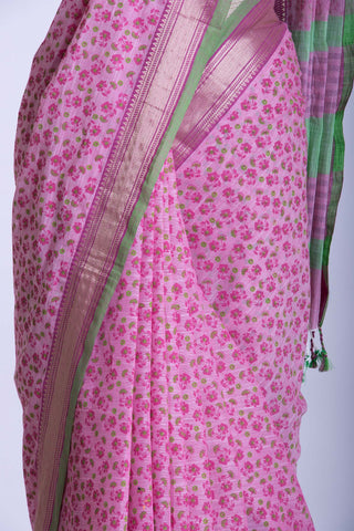 Mangalagiri cotton saree with allover flower print saree