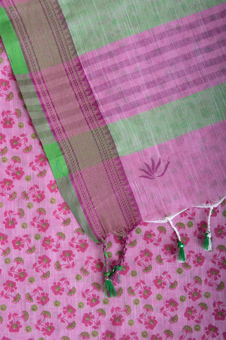 Mangalagiri cotton saree with allover flower print saree