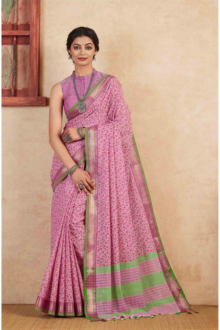 Mangalagiri cotton saree with allover flower print saree