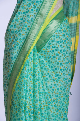 Mangalagiri cotton saree with allover flower print saree