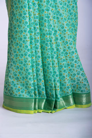 Mangalagiri cotton saree with allover flower print saree