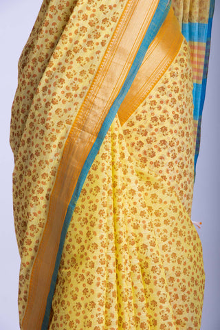 Mangalagiri cotton saree with allover flower print saree