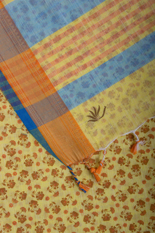 Mangalagiri cotton saree with allover flower print saree