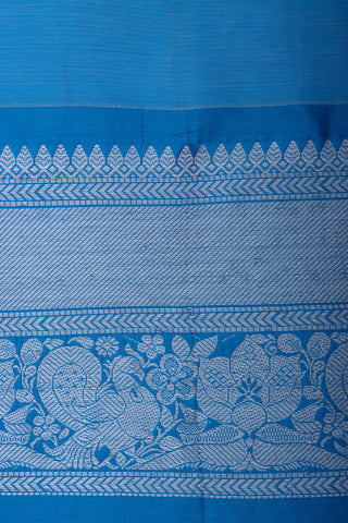 Mangalagiri Silk Pattu Saree With Peacock Weaving Border.