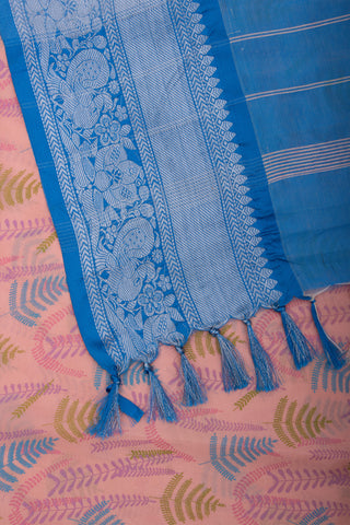 Mangalagiri Silk Pattu Saree With Peacock Weaving Border.