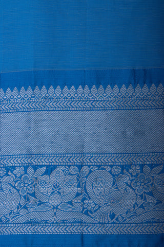 Mangalagiri Silk Pattu Saree With Peacock Weaving Border.