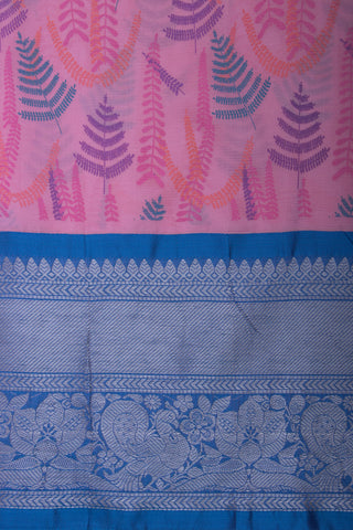 Mangalagiri Silk Pattu Saree With Peacock Weaving Border.