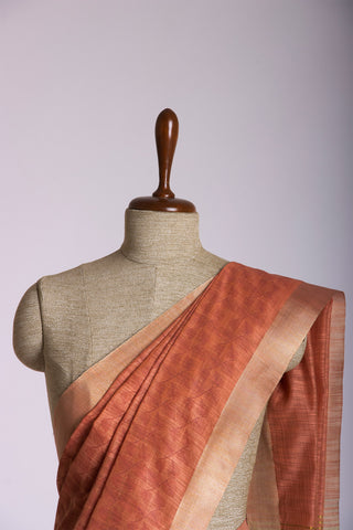 Mangalagiri silk saree with allover leafs print