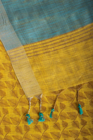 Mangalagiri silk saree with allover leafs print