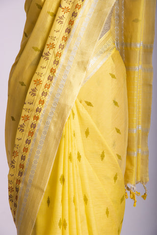 Mangalagiri silk printed saree with texture