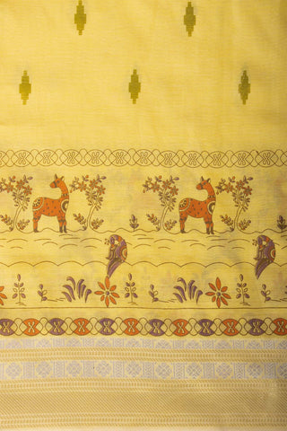 Mangalagiri silk printed saree with texture