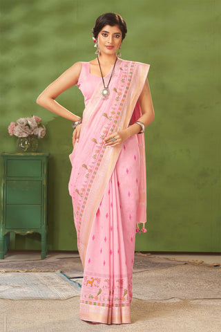 Mangalagiri silk printed saree with texture