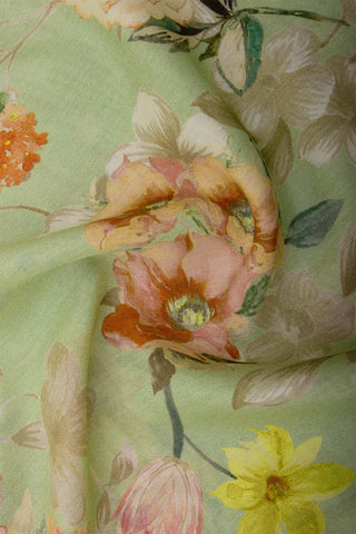 Mangalagiri silk in allover flowers digital print with texture