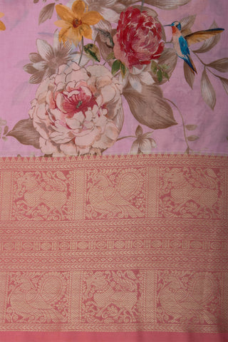 Mangalagiri silk in allover flowers digital print with texture