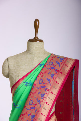 Paithani silk weaving saree with flower print