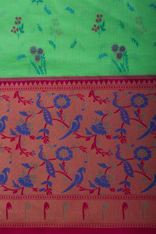 Paithani silk weaving saree with flower print