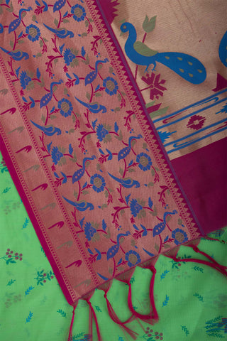 Paithani silk weaving saree with flower print