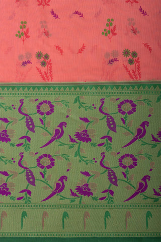 Paithani silk weaving saree with flower print